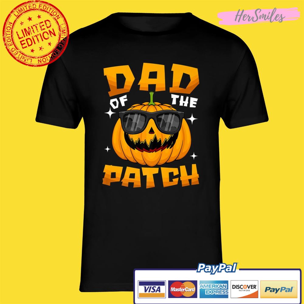 Dad Of The Patch Pumpkin Sunglasses Halloween Family Costume Shirt