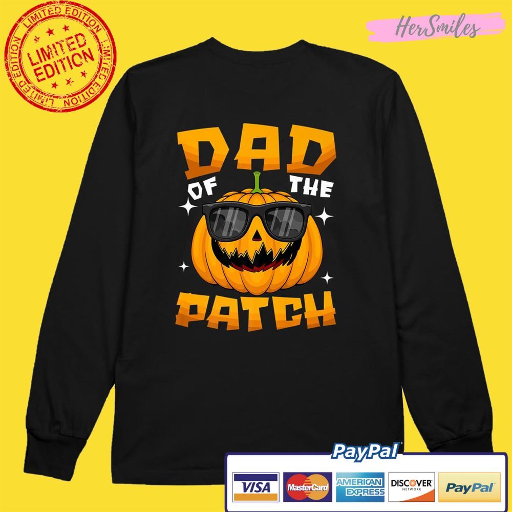Dad Of The Patch Pumpkin Sunglasses Halloween Family Costume Unisex T-Shirt
