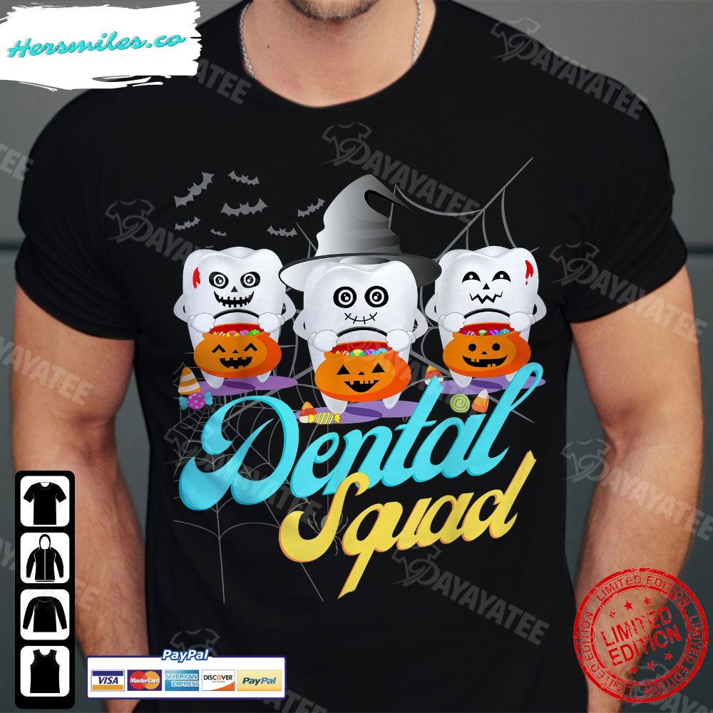 Dental Squad Shirt Pumpkin Dentist Halloween Costume T-Shirt