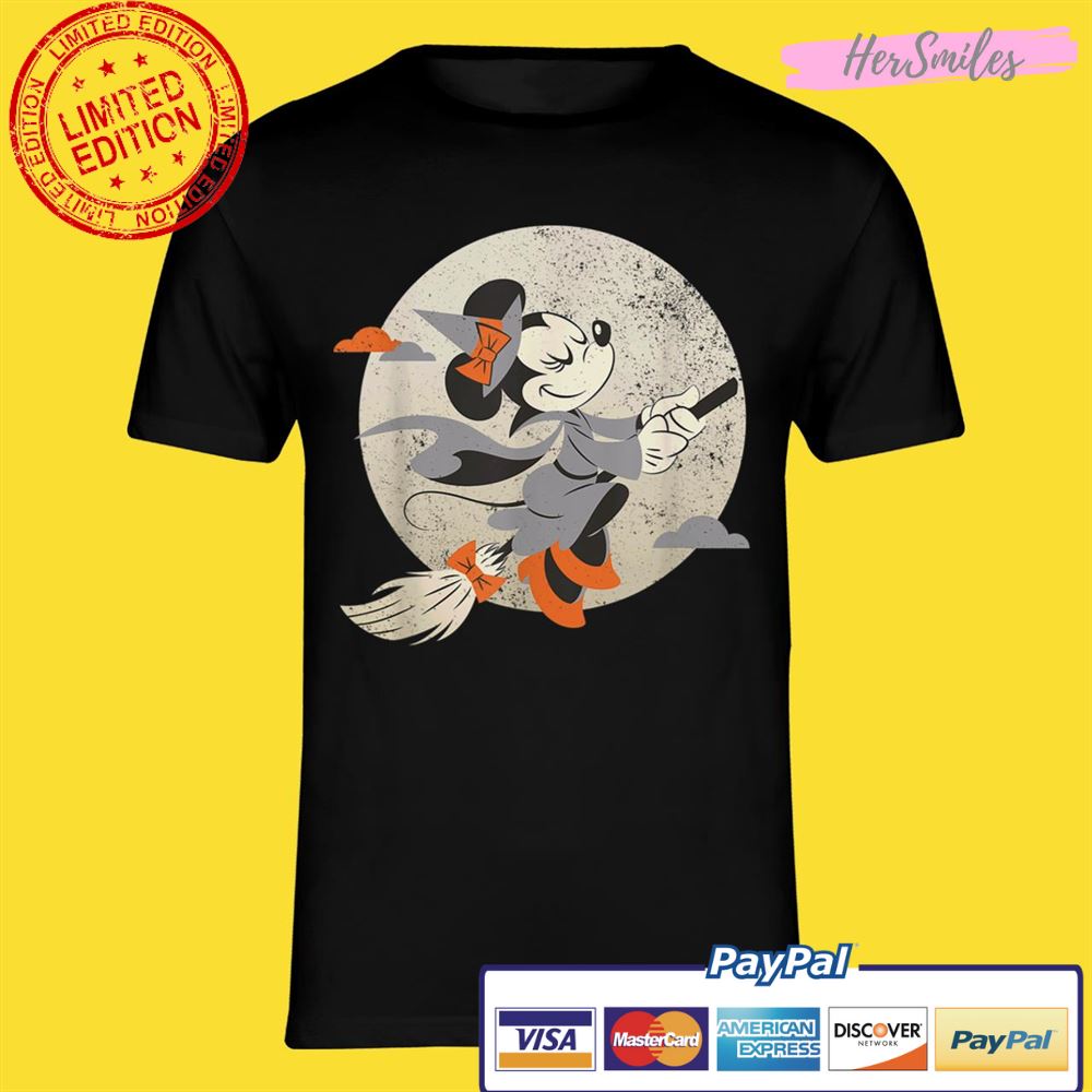 Disney Minnie Mouse Flying Witch Halloween Shirt