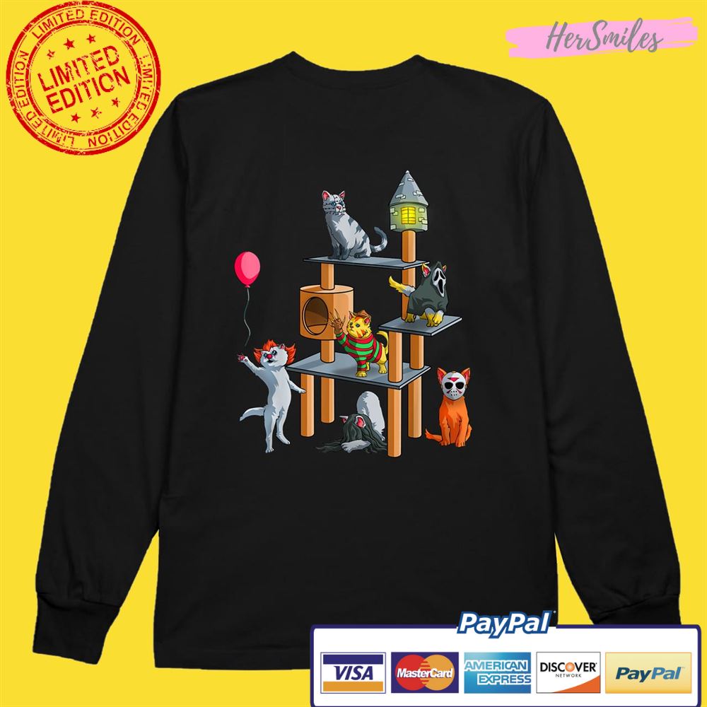 Funny Cat Horror Movies Cute Halloween Shirt