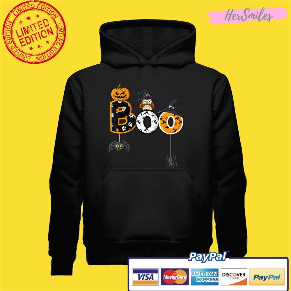 Halloween Boo Owl With Witch Hat Spiders Boys Girls Kids Unisex T-Shirt Halloween Boo Owl With Witch Hat Spiders Boys Girls Kids Unisex T-Shirt