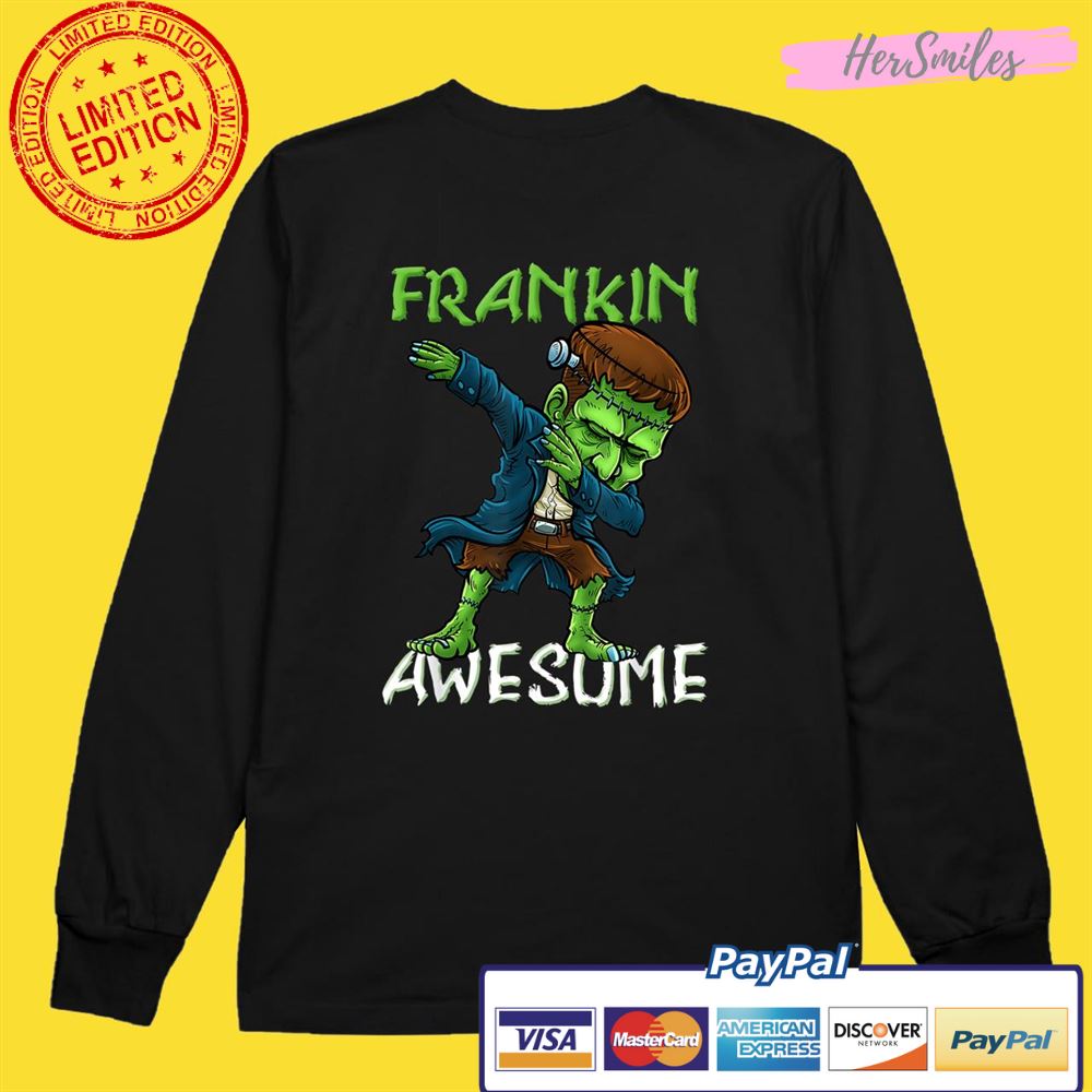Halloween Frankin Awesome Dabbing Boys Shirt