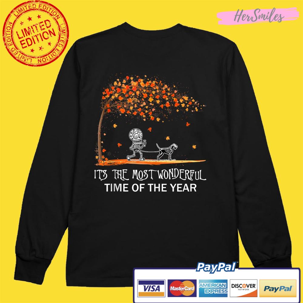 Halloween It’s The Most Wonderful Funny Schnauzer For Kids Teen Love Shirt