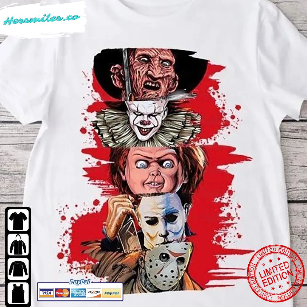 Horror Characters Movie Killers Shirt Halloween Scary Movies T-Shirt