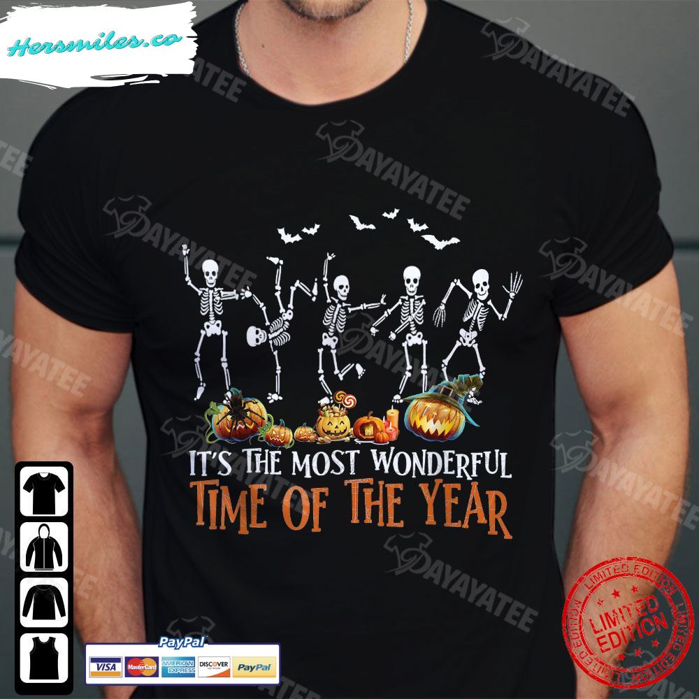 It’S The Most Wonderful Time Of The Year Shirt Skeleton Dance Halloween T-Shirt