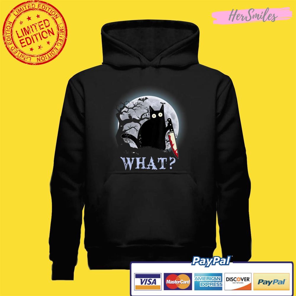 Murderous Black Cat With Knife Halloween Costume Unisex T-Shirt Murderous Black Cat With Knife Halloween Costume Unisex T-Shirt
