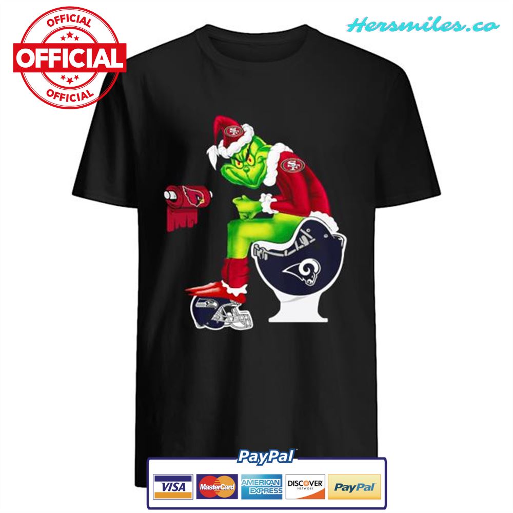 Santa Grinch San Francisco 49ers Los Angeles Rams Seattle Seahawks Arizona Cardinals Toilet shirt