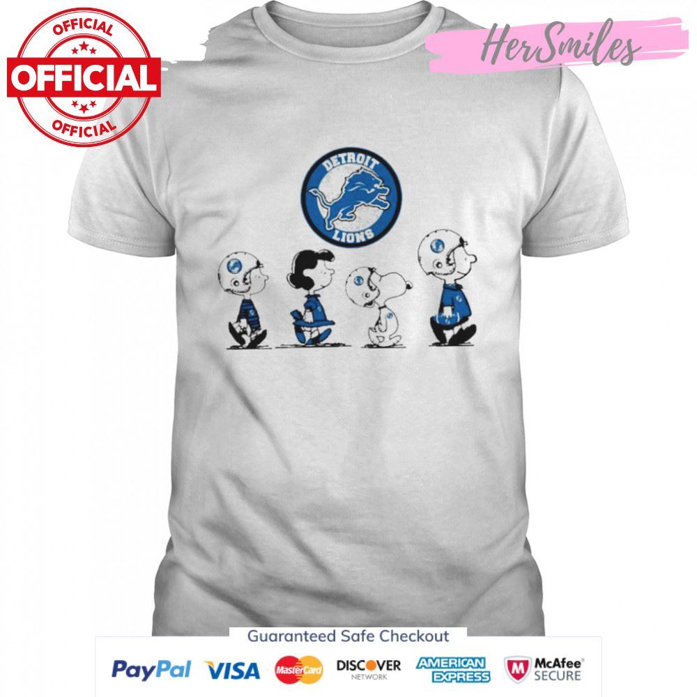 Snoopy and charlie brown and friends detroit lions logo Graphic T-Shirt