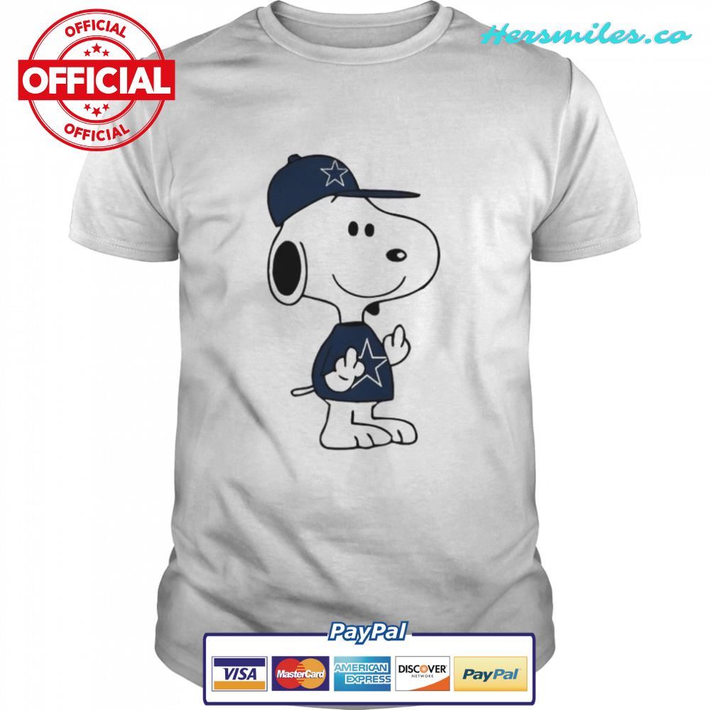 Snoopy Dallas Cowboys NFL Double Middle Fingers Fck You Graphic T-Shirt