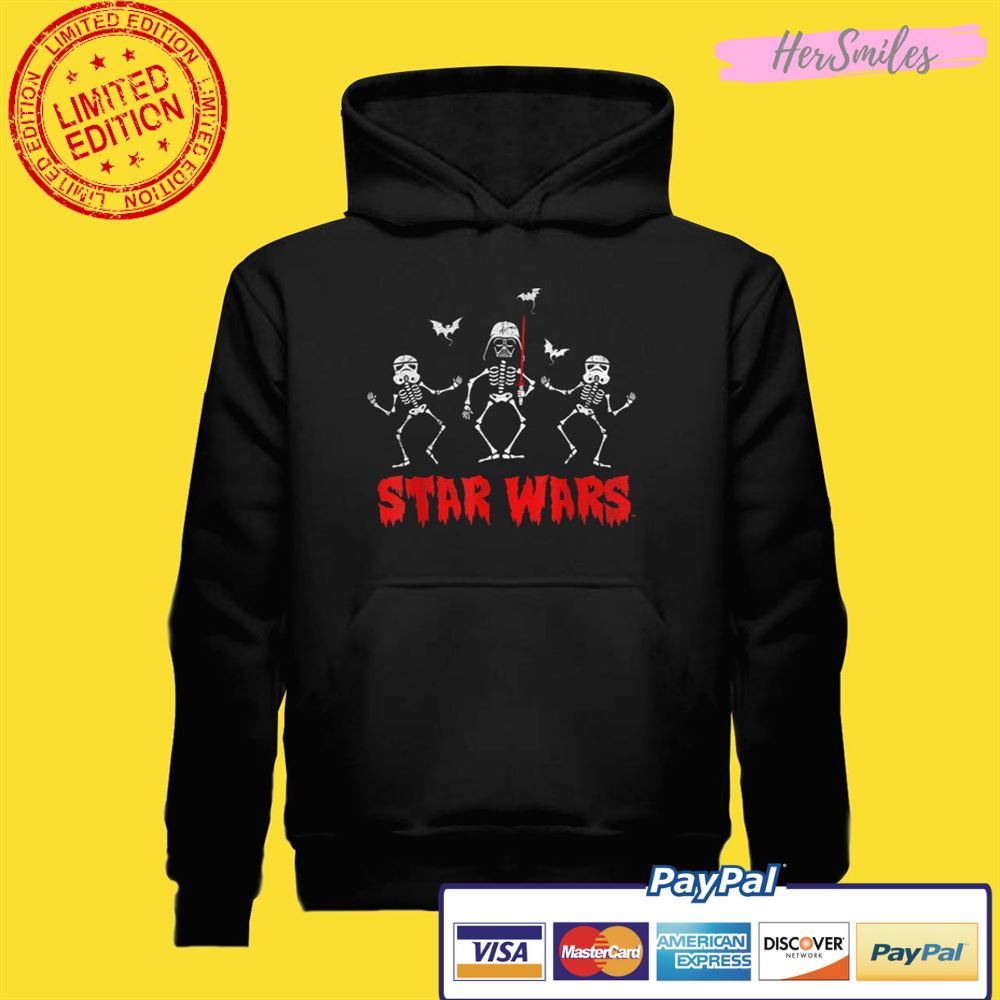 Star Wars Halloween Darth Vader & Stormtroopers Skeletons Unisex T-Shirt Star Wars Halloween Darth Vader & Stormtroopers Skeletons Unisex T-Shirt