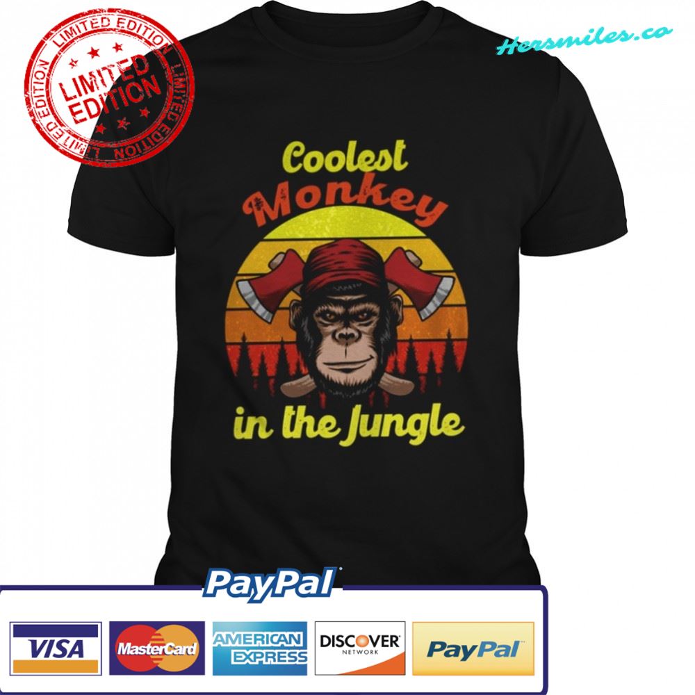 Sunset Art Coolest Monkey In The Jungle shirt