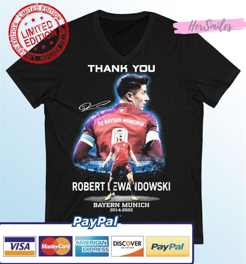 Thank You Robert Lewandowski Bayern Munich 2014-2022 Signature Graphic T-Shirt