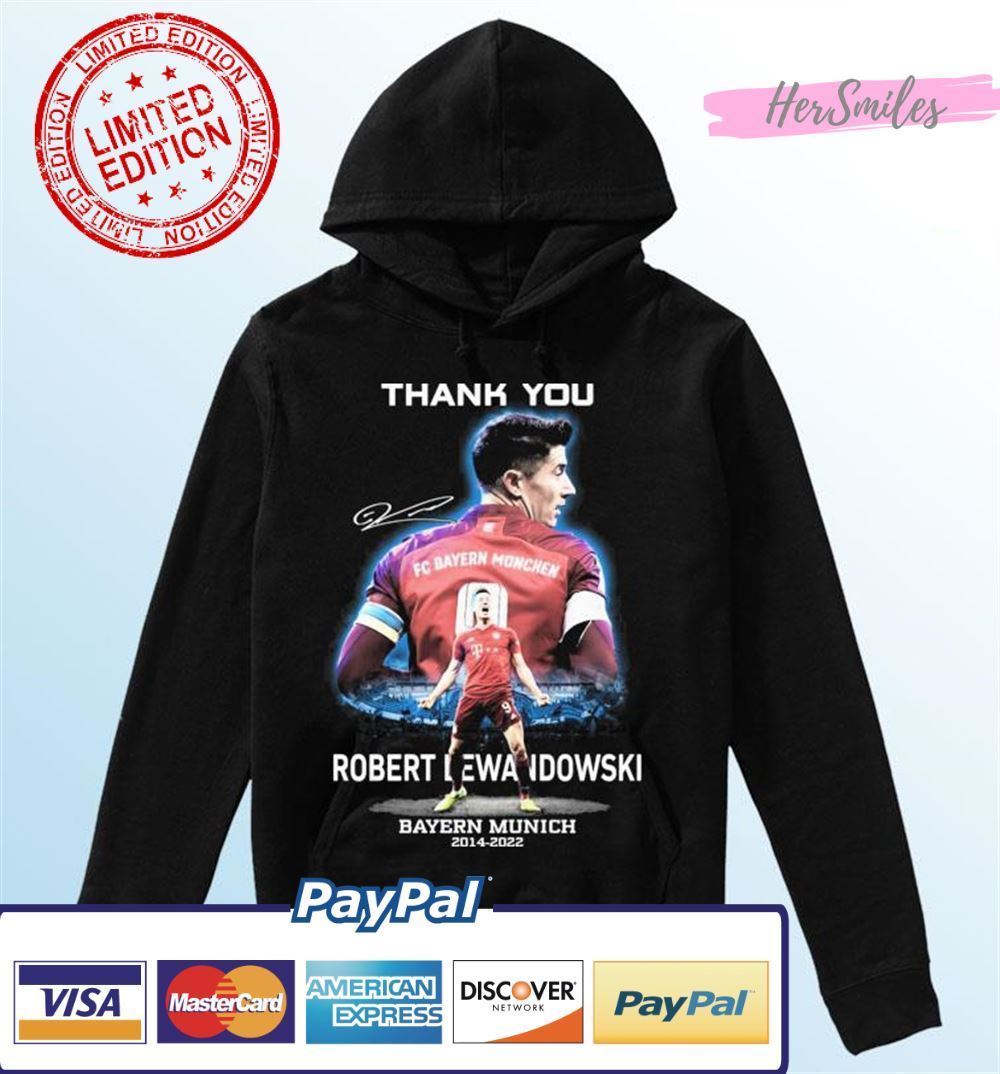 Thank You Robert Lewandowski Bayern Munich 2014-2022 Signature Graphic T-Shirt