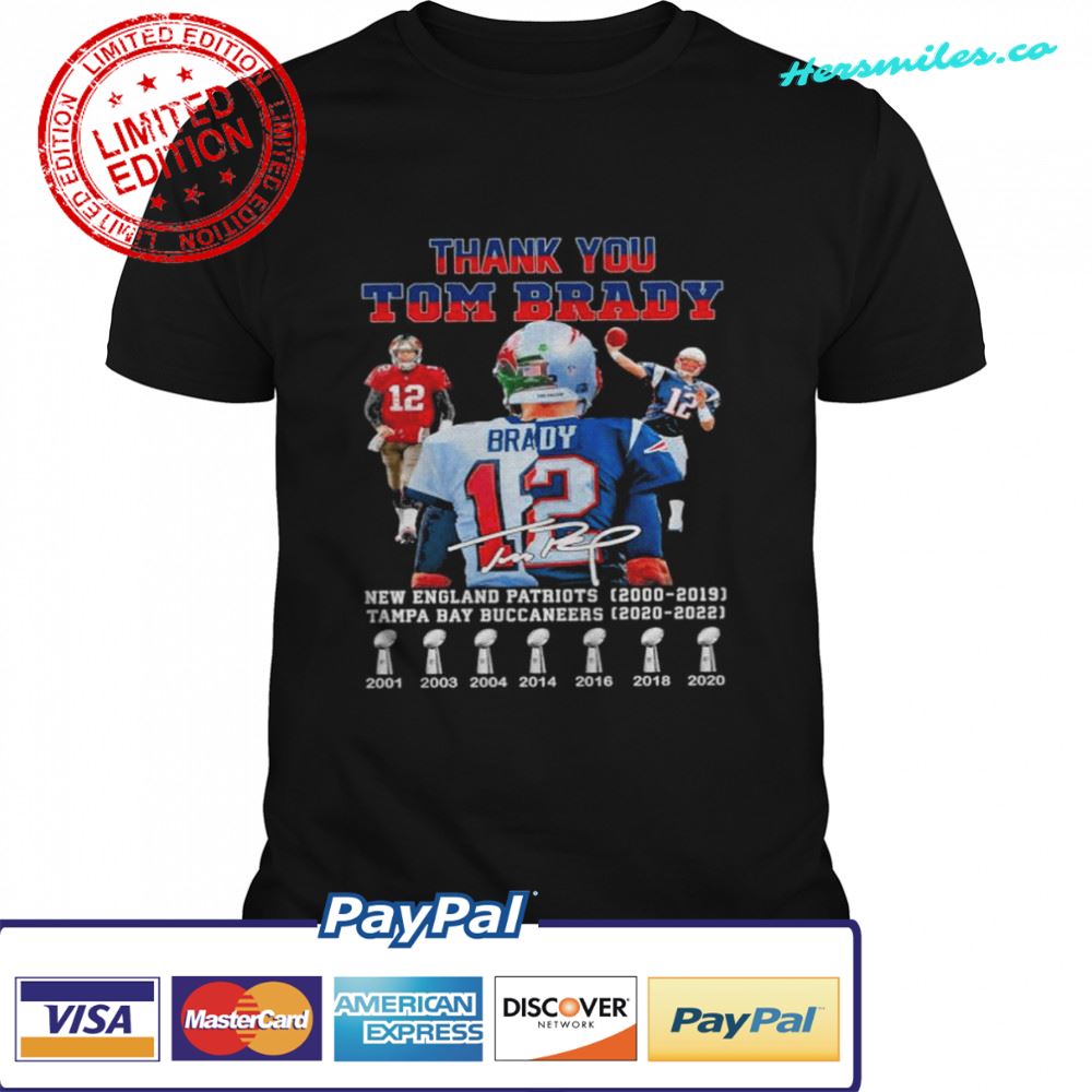 Thank You Tom Brady New England Patriots 2000 2019 Tampa Bay Buccaneers ...