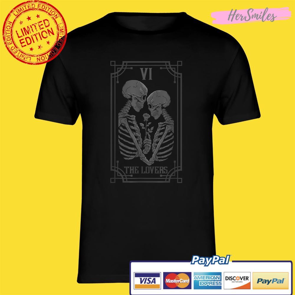 The Lovers Tarot Card Occult Goth Halloween Unisex T-Shirt The Lovers Tarot Card Occult Goth Halloween Unisex T-Shirt
