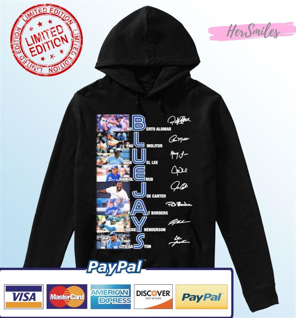 Toronto Blue Jays Baseball Team Players Signatures Graphic T-Shirt