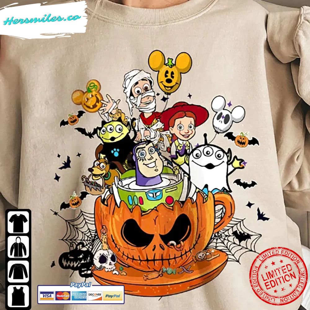Toy Story Halloween Matching Shirt Mickey Balloon Toy Story Pumpkin T-Shirt