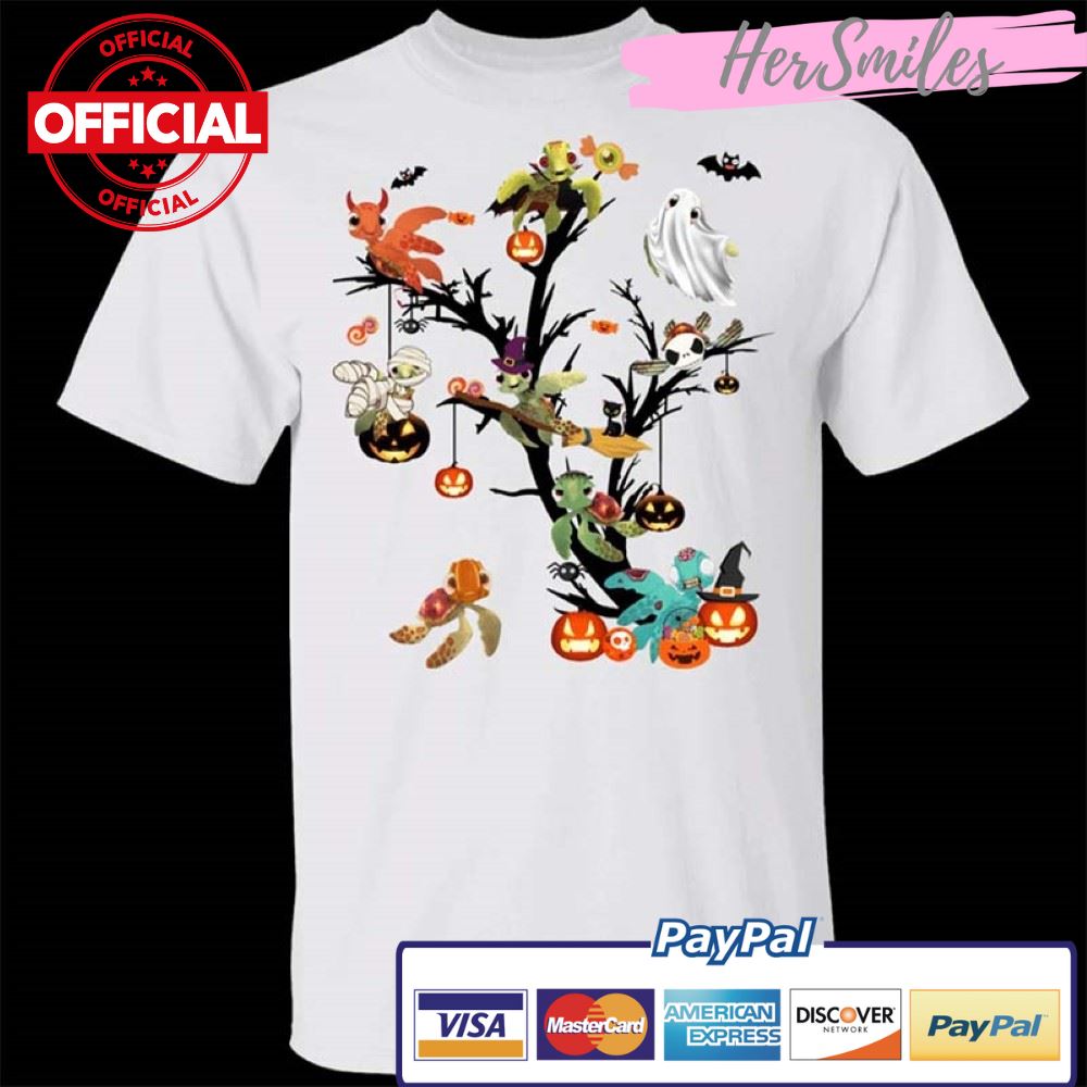 Turtle Tree Halloween Pumpkin Cute Shirt