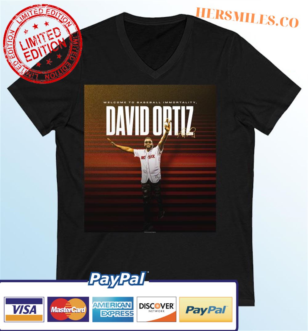 Welcome To Baseball Immortality David Ortiz Signature Graphic T-Shirt