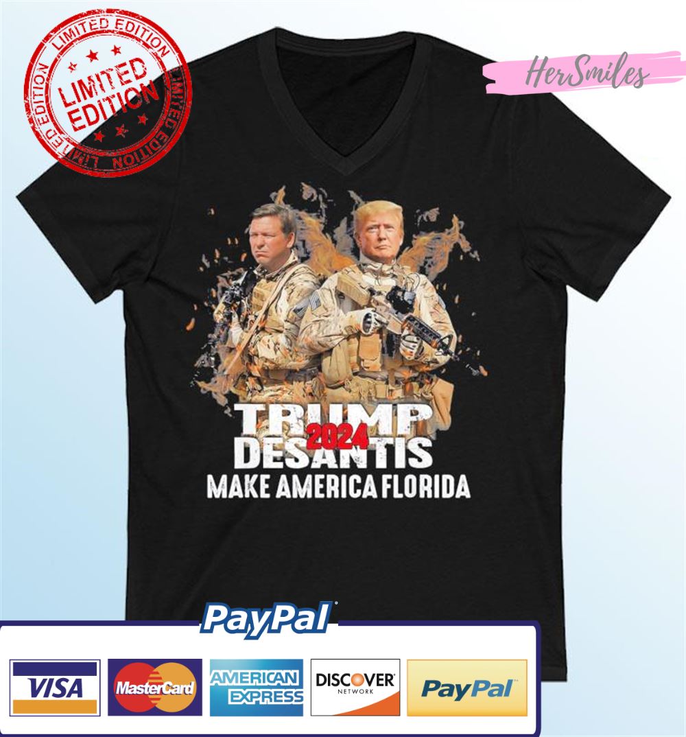 Trump DeSantis 2024 Army Make America Florida T-Shirt