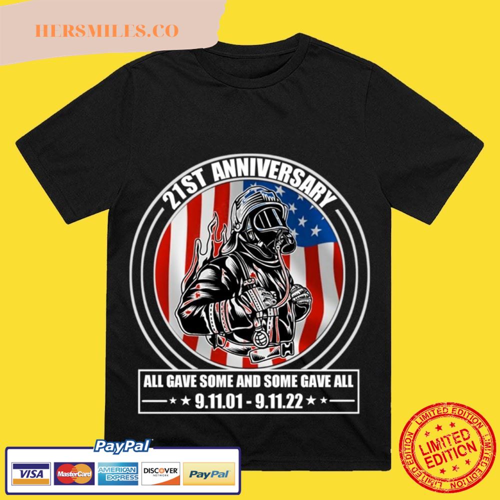 21st Anniversary Firefighter Gift Patriot Day T-Shirt