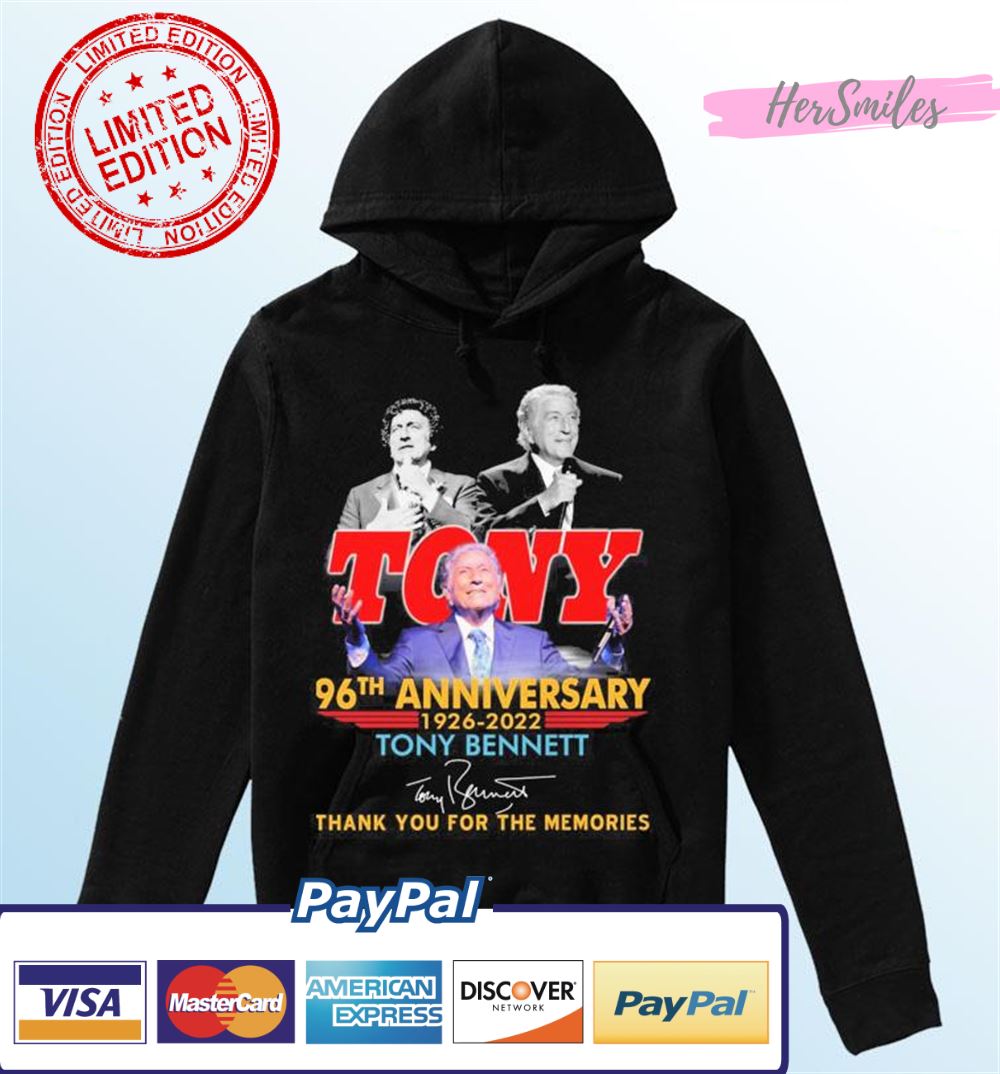 Tony Bennett 96th Anniversary 1926-2022 Thank You For The Memories Signatures T-Shirt