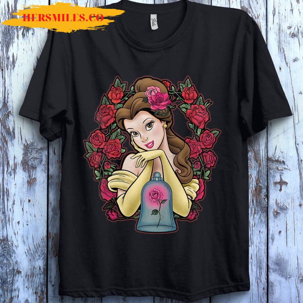 Disney Belle Roses Beauty And The Beast Graphic Unisex Gift T-Shirt