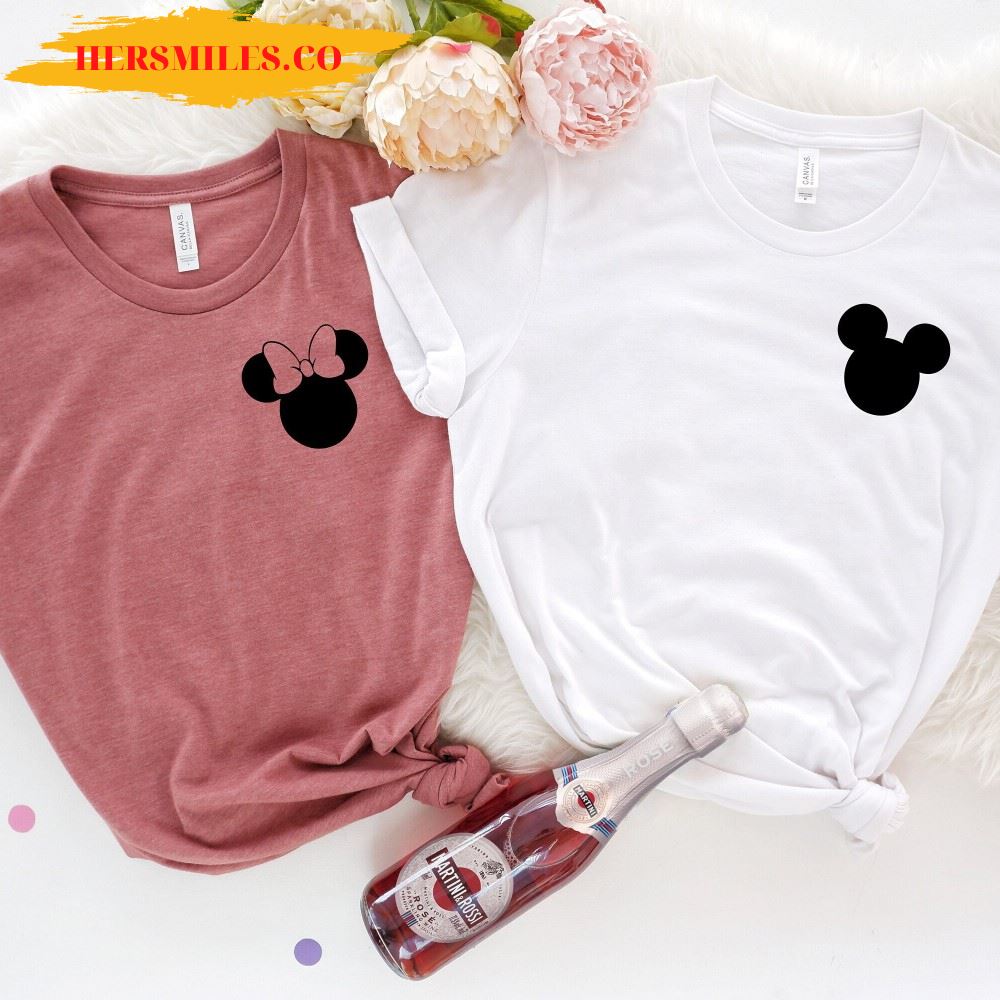 Pocket Minnie Mickey Head Shirt, Minnie Head Shirt