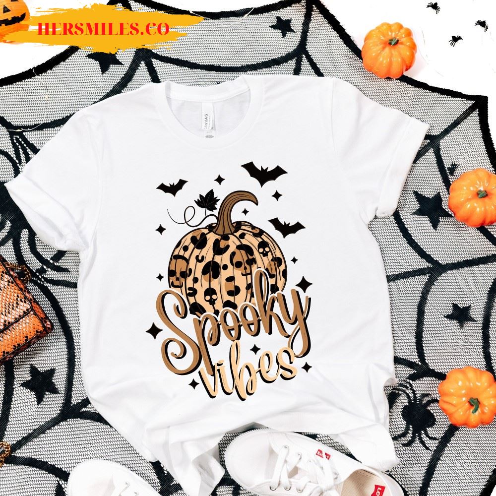 Spooky Vibes shirt, Spooky vibe tshirt, Halloween Leopard shirt