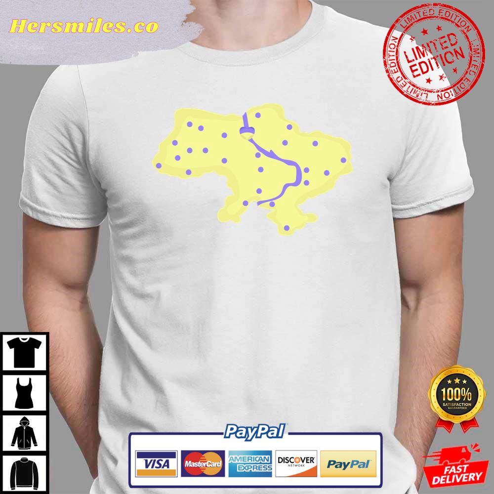 The Map Of Ukraine Illustration Support Ukraine T-Shirt