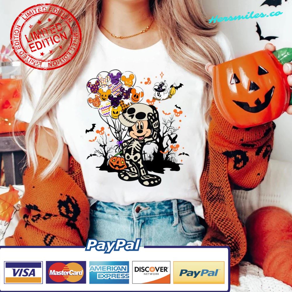 Vintage Disney Characters Skeleton Balloons Halloween shirts, Vintage Mickey Halloween, Minnie Halloween, Disney Halloween Family matching – 3