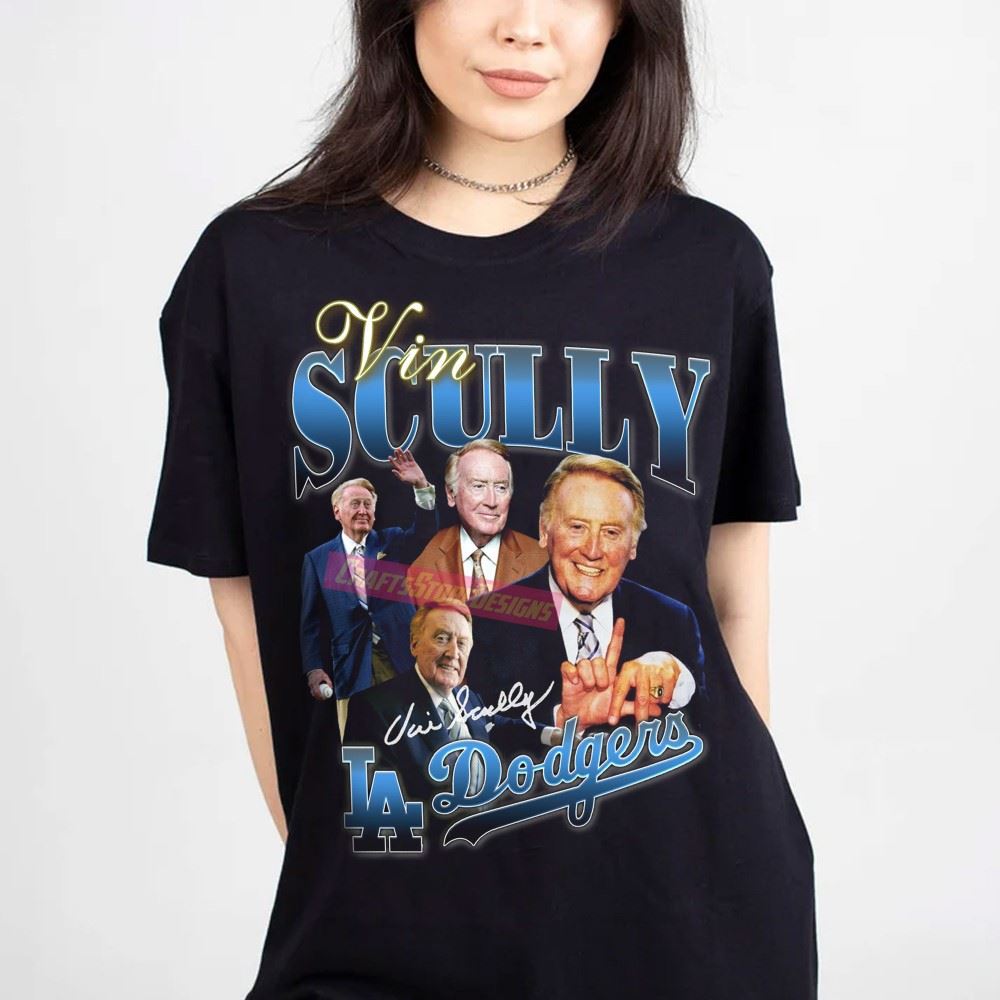 Vintage Sportscaster Vin Scully Style 90s T-Shirt