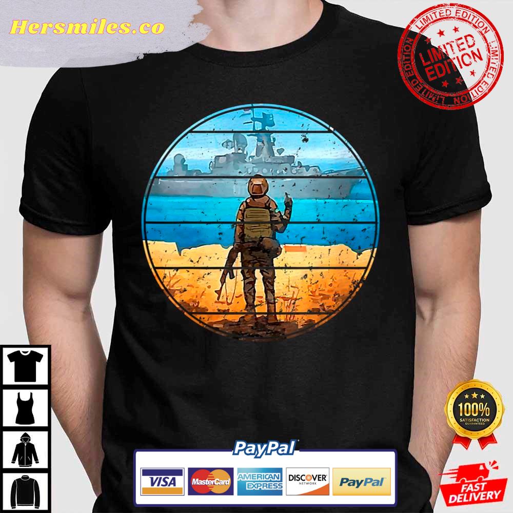 Vintage Ukraine Postage Stamp Flag Pride Retro Sunset Support Ukraine T-Shirt