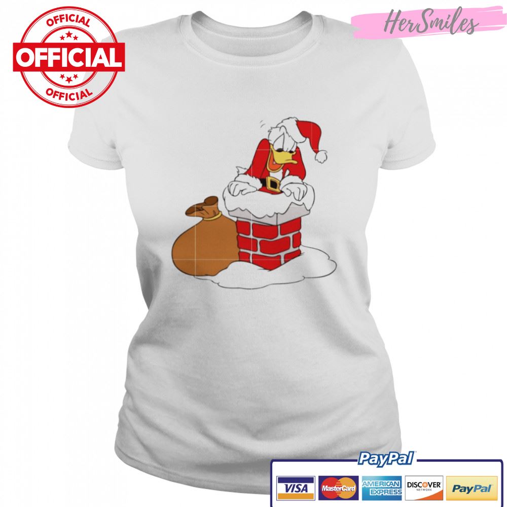 Santa Donald Duck Snow Lights Mickey &amp Friends Holiday Kid Christmas shirt