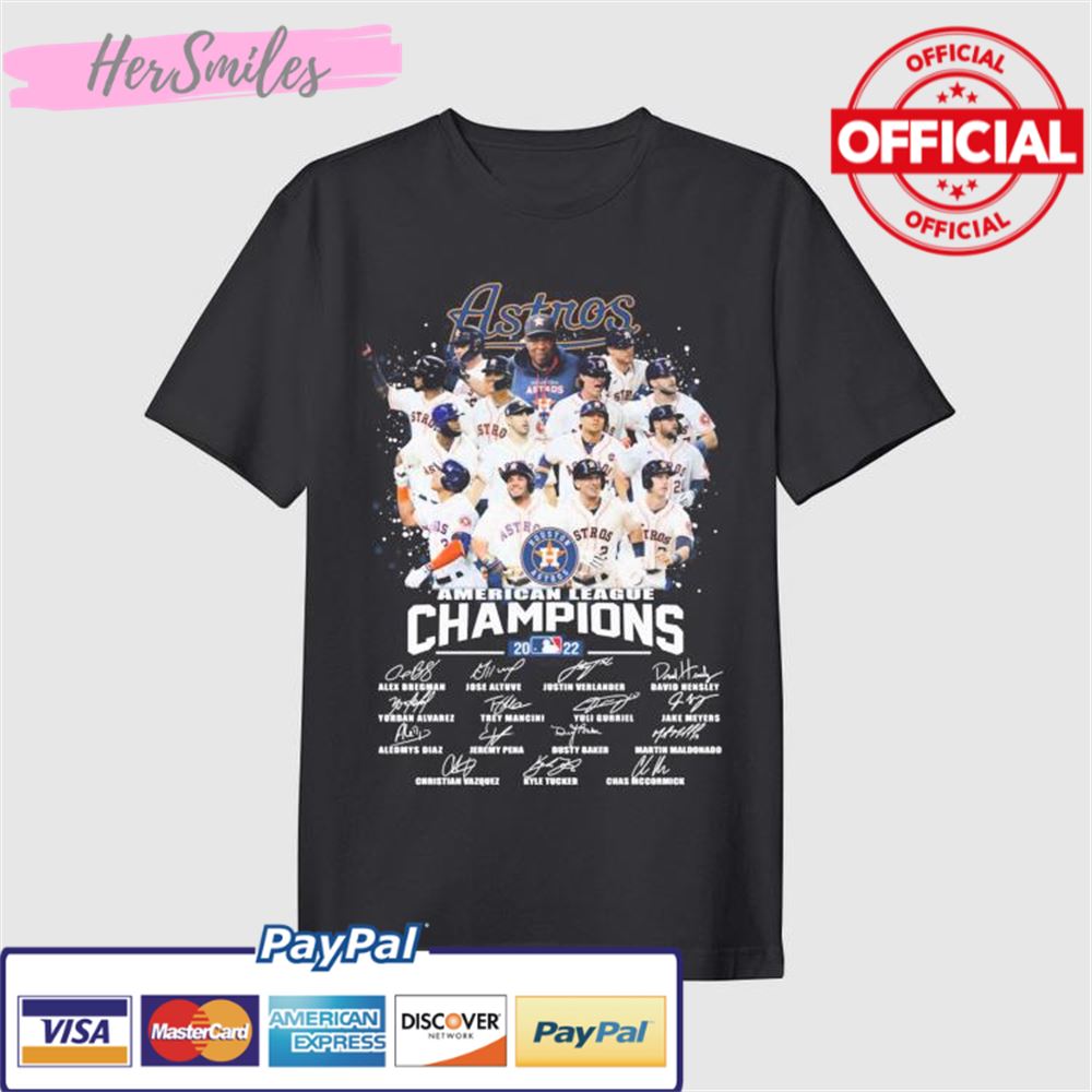 The Astros Champions American League 2022 Signatures Shirt