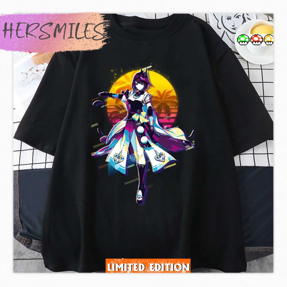 Kojou Sara Genshin Impact 80s Retro Shirt - Hersmiles