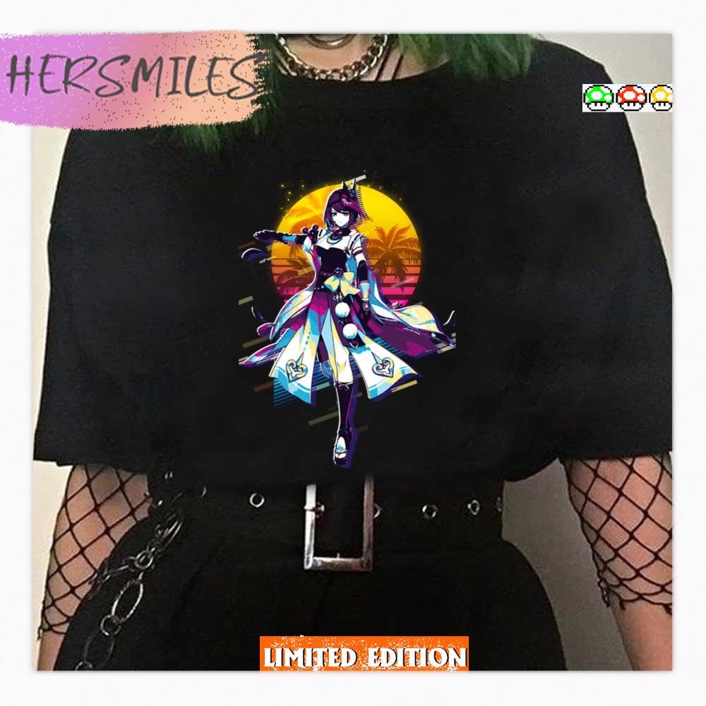 Kojou Sara Genshin Impact 80s Retro Shirt - Hersmiles